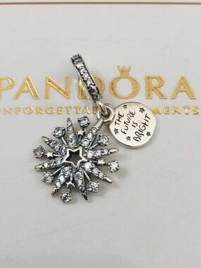 Pandora Sparkling Firework Double Dangle Charm